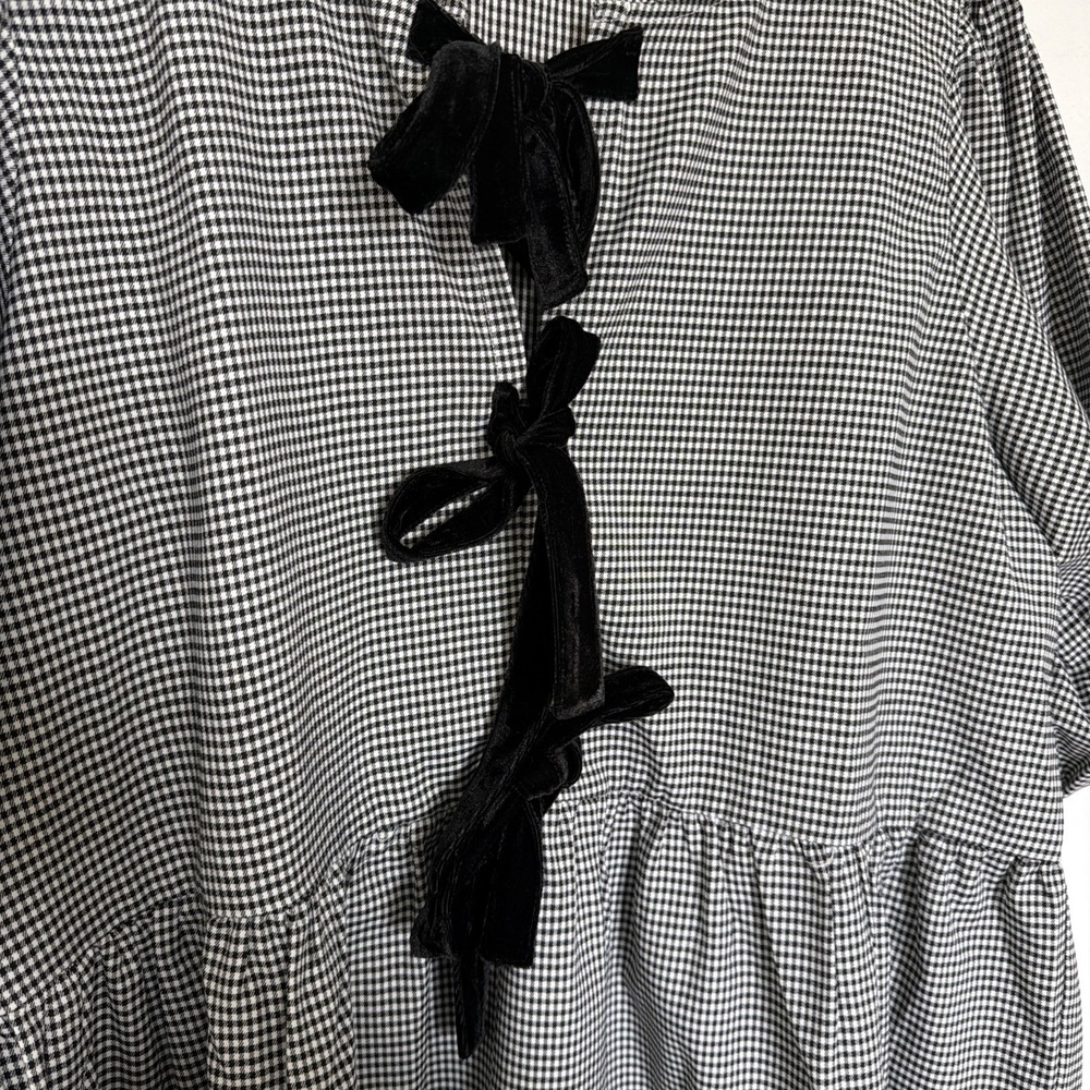 Chic Soul Women's Plus Take It Easy Now Top Black Gingham Sz 3X - Picture 3 of 7
